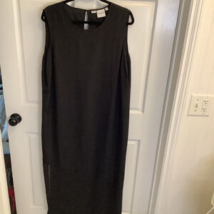 Junarose Maxi Black size 16 sleeveless asymmetrical sheer bottom dress
